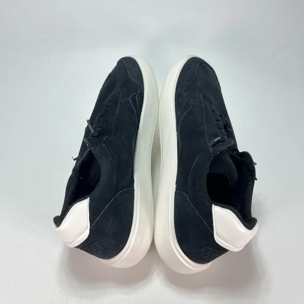 HEYDUDE Hudson M Suede Vintage Varsity Black Casual Sneakers Shoes Men's Size 12